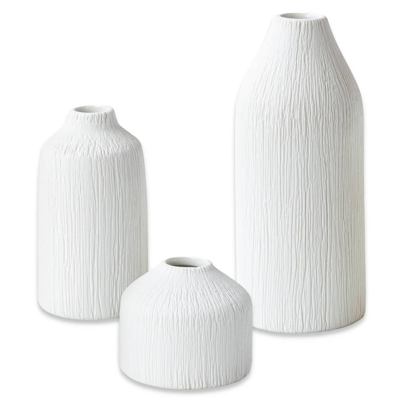 Kate Aspen® White Boho Ceramic Bud Vase Set
